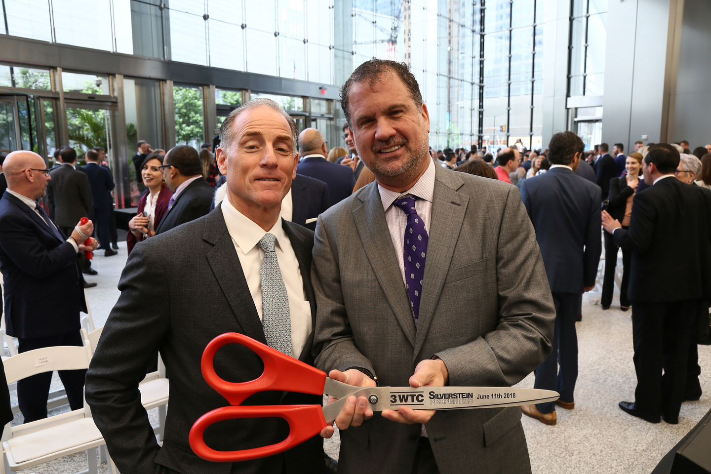 Bill Dacunto and Roger Silverstein at the ribbon cutting at 3 World Trade Center